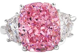 TUSRORSU Verlobungsring mit 8 Karat länglichem Kissenschliff, verstellbar, Sterlingsilber, Drei-Stein-Ring, 5A CZ, Crushed Ice simulierter rosa Diamant-Diamant, Verlobungsring für Sie, Adjustable