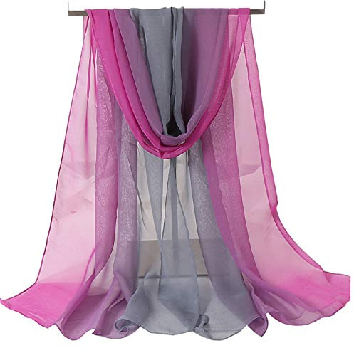 WANYI Schal Damen Sommer 160×50cm Stola für Abendkleid Halstuch Farbverlauf Sonnenschutz Sommerschals Chiffon Tücher und Wraps für Reisen Abendkleid Hochzeit Braut