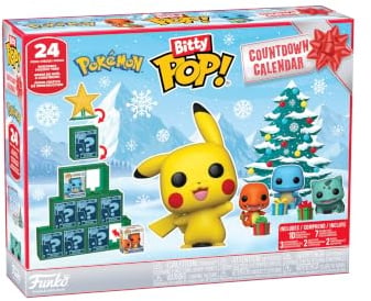 Funko Bitty Pop! Countdown Calendar: Pokemon - Calendrier de l’Avent - 24 Jours de Surprises - De Collection Vinyl Mini Figures - Boîte mystère - Idée Cadeau - Compte à rebours de Noël