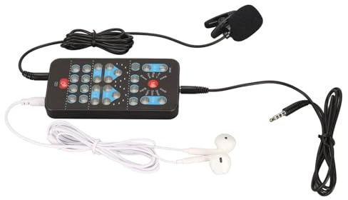 Tnfeeon Disguiser Vocal, Changeur de Voix Portable Noir avec 10 Effets Sonores et Interface 3,5 Mm pour Téléphones Mobiles et Jeux