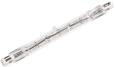 Infrared Quartz Light Bulb Bare 200W, 118mm | Keeps food warm for a pass or busy buffet service; easily positioned for front of house use. Easy to clean and maintain.