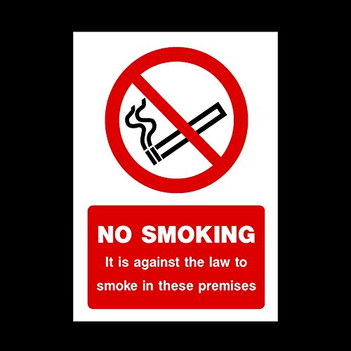 2x No Smoking Sign - Self Adhesive Sticker - (A5) 150x200mm (MISC9)