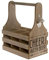 elbmöbel Holz Shabby chic 6er Flaschen-Träger mit Henkel Flaschentasche Flaschenkorb Herrenhandtasche Getränkekorb