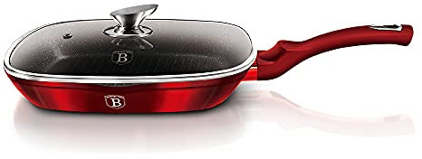 Berlinger Haus - BH/1613n - Grillpfanne mit Cover, 28 cm, Bordeaux Edition von Burgundy Metallic Line