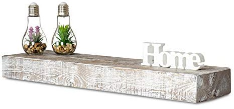 levandeo Wandregal Holz Massiv 80x20cm Shabby Chic Wandboard Vintage Rustikal Design Natur Regal Bord