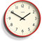 JONES CLOCKS® Studio Uhr | Moderne runde wanduhr | 30cm | Rot | Leicht lesbare Zahlen | Vielseitiges Design für küche, Wohnzimmer oder büro