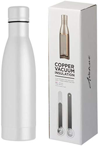 Schmalz® Bouteille isotherme Vasa 500 ml, isolée sous vide, en cuivre et acier inoxydable, avec isolation en cuivre, anti-fuite, sans BPA, blanche, sans gravure