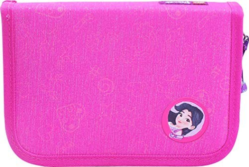 LEGO Bags Federmäppchen Friends, Federmappe 20 teilig gefüllt, Federtasche mit Lego Motiv, Stiftebox pink, Schüleretui mit Inhalt, Schul Etui mit Namensfeld, Stundenplan, Lineal und Anspitzer