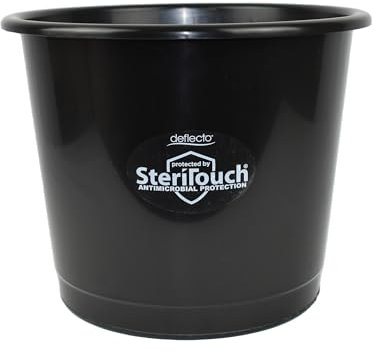 Deflecto Essential Range Poubelle de 14 litres avec antimicrobien Steritouch – Poubelle de chambre à coucher – Corbeille à papier pour chambre à coucher – Poubelle pour cuisine – Poubelle en plastique