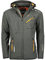 Geographical Norway Royaute Men - Veste Softshell Homme Impermeable - Manteau À Capuche Outdoor - Blouson Coupe Vent Tactique Resistant Hiver - Activites En Exterieur (Gris Fonce Noir