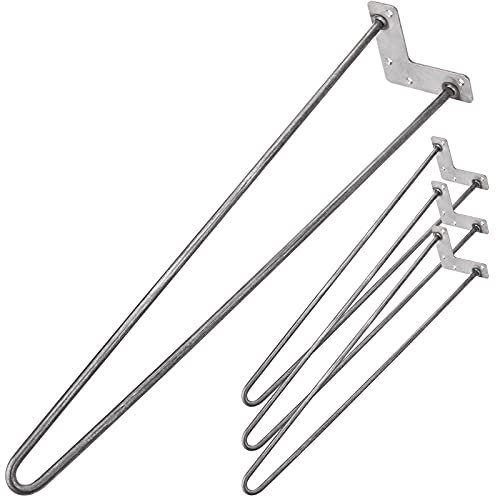 PrimeMatik - Pieds pour Table et Meuble Style Vintage Pieds en Acier 2 pôles 71 cm 4-Pack