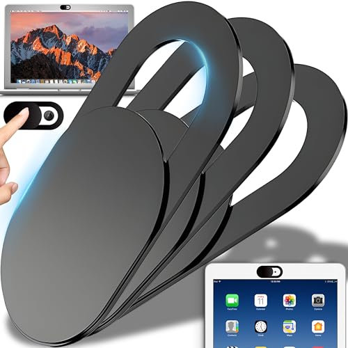 Retoo Tapas Cubierta Webcam, 3 PCS, Webcam Cover Slider 1 mm, Tapa Camara Movil, TaparPC Portatil Protección De Privacidad, Diseño Ultra Fino, para Ordenadores, PC, Portátiles, Tablets y Móviles