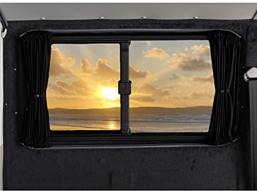 Shore Vans Blackout Curtains Compatible with Ford Transit Custom 2012 onwards (Black, Driver Centre)
