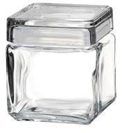 Pasabahce Utopia Square Biscotti Jar (1ltr) - Glass Push Top Food Storage Jar