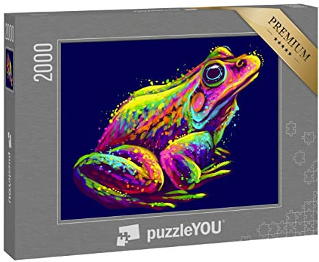 puzzleYOU: Puzzle 2000 Teile „Pop-Art Portrait Frosch“