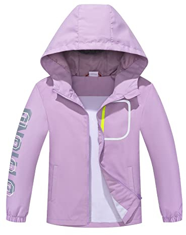 ALXHUTE Kinder Regenjacke Wassersäule Jungen Mädchen Übergangsjacke Funktionsjacke mit Kapuze