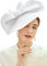BABEYOND Chapeau bibi Kentucky pour femme en paille pour cocktail mariage, blanc, Taille unique