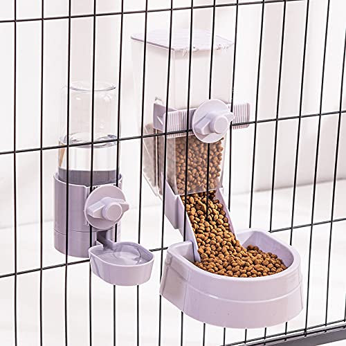 LEIYAFENMO Rabbit Water Feeder, Automatic Pet Cage Suspended Water Dispenser, Hanging 500ml/17oz Bowl for Bunny Cat Rat Hamster Guinea Pig Small Ferret Dwarf Rabbit