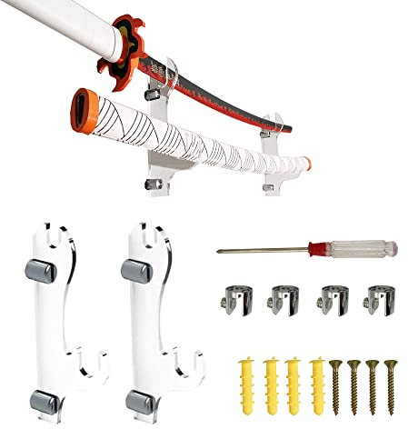 Yayatty Waffenständer Schwert Wandhalterung, Schwerthaken, Schwertständer, Katana Halterung Verstellbarer Schwertständer für Standard Swords, Transparent