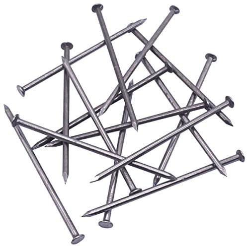 SKIR'CO (350 pcs) Steel 3.0 x 80 mm Construction Nails, Flat Round Head, Multi-Purpose Common Wire Nails for Wood