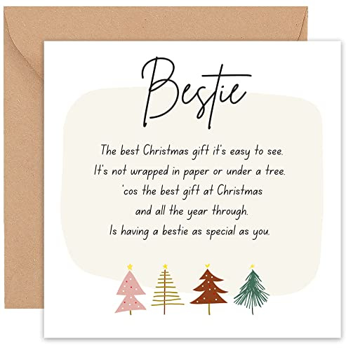 Felbridge Studio - Best Friend Weihnachtskarte – Special Friend Weihnachtskarte – Freundschaft Weihnachtskarten – niedliche Geschenke für Freunde BFF – 14 cm