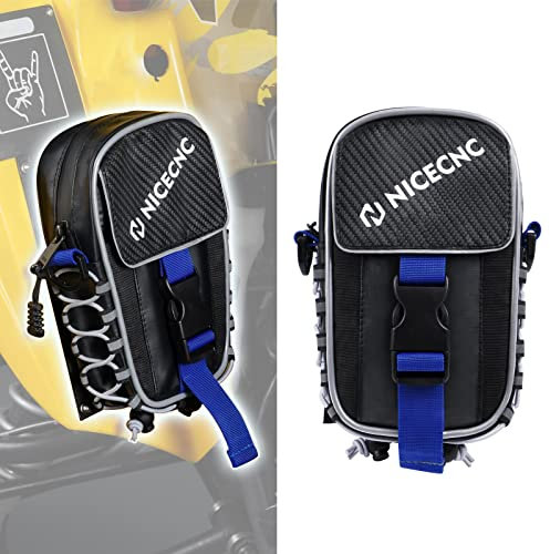 NICECNC Raptor 700 Fender Bag, ATV Warnschild Board Kleine Aufbewahrungstasche PVC Stoff, Compatible with Yamaha Raptor 700 ATV Zubeh?rtasche, Schwarz