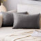 EMEMA Samt Kissenbezug Kissenhülle Dekorative Dekokissen Sofakissen Lendenkissen Wurfkissenbezug mit Verstecktem Reißverschluss Schlafzimmer Sofa 2er Set 30x50 cm Grau