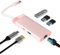 Hub USB C, Adaptador USB C 6 en 1 con Gigabit RJ45 Ethernet, 3 Puertos USB 3.0, 4K HDMI y 100W PD, Base Compatible con MacBook Pro & Air USB C portátiles y Otros Dispositivos Tipo C Rosa