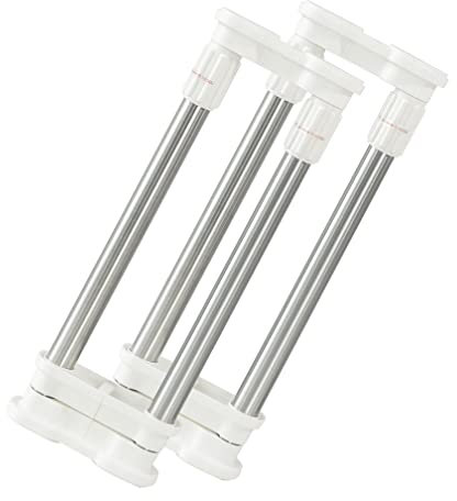 Hershii Ausziehbar Garderobensystem Regaltrenner Spannstange Schrankregal 2 Stück Edelstahl-Stangen Ohne Bohren Hängende Klamotten Organisation (Ivory, 40-60cm/15.75-23.62 IN)