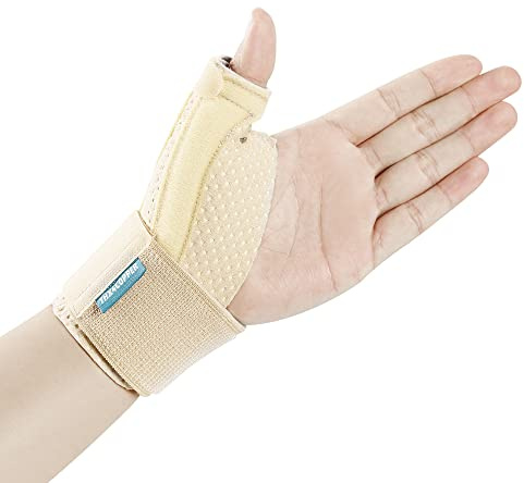 Thx4COPPER Attelle de Pouce et Support Poignet Compression Réversible, Pour Tendinite au Pouce,Orthèse Doigt,Soulagement Arthrite Poignet,Respirante,Légère,Stable et Pour Main Gauche et Droite-S/M