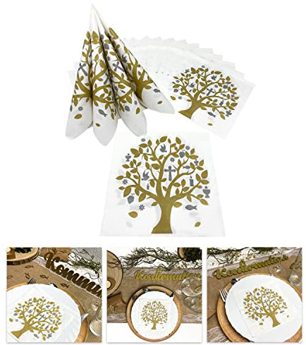 Oblique Unique® 20 Lebensbaum Servietten Baum des Lebens Deko für Kommunion Taufe Konfirmation Taufdeko Tischdeko
