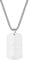 JewelryWe Schmuck Herren Halskette, Militärische Erkennungsmarke Armee Stil Gebürstet Matt Dog Tag Anhänger mit 22 Zoll Weizenkette Kette, Silber