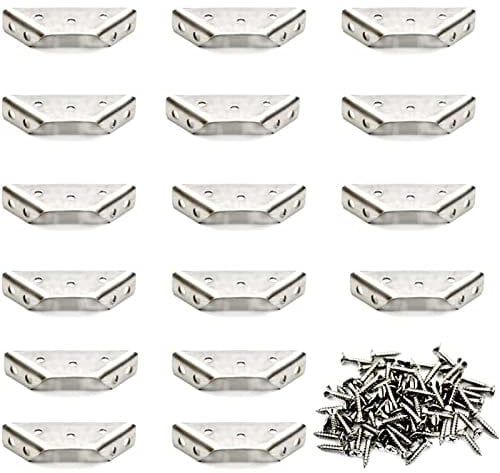 20 Stück Dreiecksstütze Aus Edelstahl, Dreieck Form Ecke Klammer, Multifunktion Eckwinkel mit 140 Stück Schrauben, Edelstahl Möbelverbinder Reparatur Platte für Fest Bücherregale, Tische, Schränke
