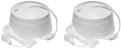 Knightsbridge SN8290 1-Way Pull Cord Switch, 10A white 1W (Pack of 2)