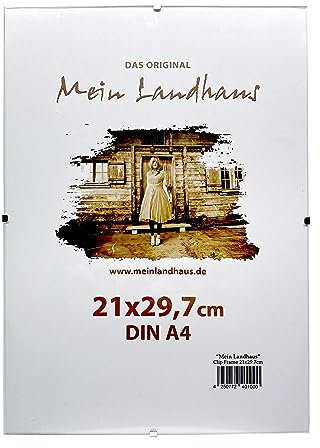 Mein Landhaus rahmenloser Bilderrahmen 10er Set | 21x29,7 cm DIN A4 | Cliprahmen mit Echtglas | randloser Bildhalter zum rahmen Ihrer Fotos in horizontaler oder vertikaler Ausrichtung
