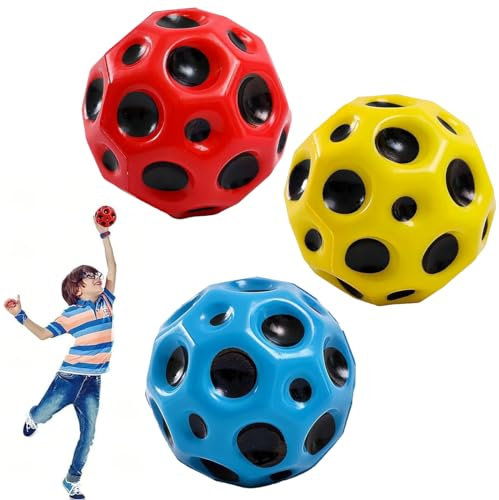 3 Stück Moon Ball, Astro Jump Ball Hohe Sprünge Gummiball Space Ball Moonball, EIN Knallendes Geräusch Machen, 7 cm Flunkyball Bounce Ball Bouncing Ball für Kinder, Hohe Bounce-Loch-Ball Mondball Lava