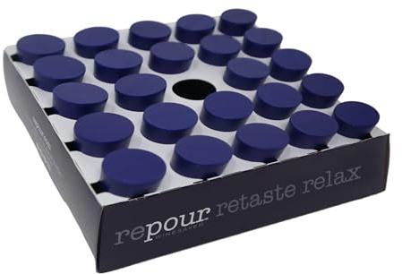 Repour Wine Saver and Stopper - Removes Oxygen, Preserving and Keeping Wine As Fresh As The Day The Bottle Was Opened - 24-Pack Blue