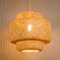Depuley Retro Bambus Gewebte Pendelleuchten, Handgewebte Bambus Lampe, Land Hängelampe, E27 Pendellampe, Korridor Schlafzimmer Wohnzimmer Beleuchtung Pendelleuchte Esszimmer Dekorative Lampe