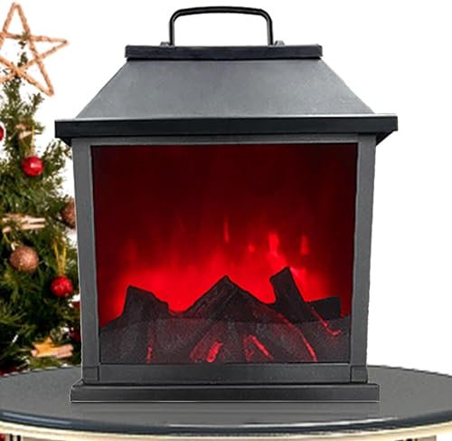 Kcolic Luces LED Linterna para Chimenea Linternas para Chimenea Decorativas, Recargables por USB, Chimenea con Pilas, Chimenea Mesa para Uso En Interiores Y Exteriores A