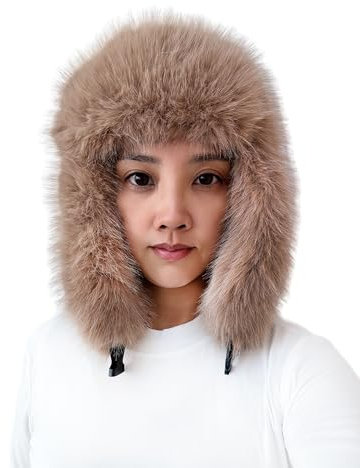 Lina & Lily Damen Winter Trappermütze Kunstpelz mit Ohrenklappen (Kamel)
