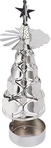 Weihnachtsdrehender Kerzenhalter, Rotierender Kerzenständer, Weihnachtskarussell, Drehender Teelicht-Goldkerzenhalter, Schneeflocke, Romantisch Gestalteter Kerzenhalter, (Herz)