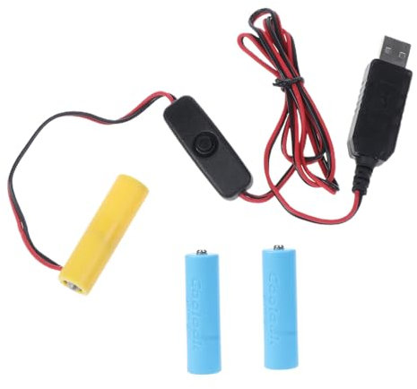 FENOHREFE USB To For Cable For AA Battery USB Power Supply Cable With Switch Replace 3pcs 1.5V AA LR6 AM3 Batteries For LED Battery Usb Power Supply Cable For Aa Battery Replace 3aa 4.5v