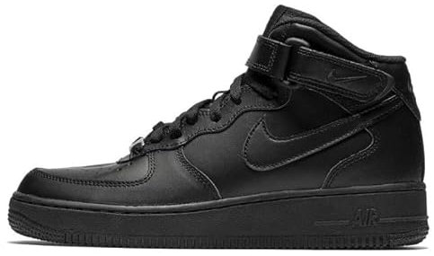NIKE Air Force 1 Mid LE GS Great School Trainers Sneakers Fashion Shoes DH2933 (Black/Black 001) Size UK5 (EU38)