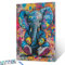 Tucocoo Graffiti – Peinture par numéro d'éléphant bleu pour adultes, kit de peinture à l'huile sur toile facile à faire soi-même avec pinceaux et pigments acryliques, image d'animal mignon pour