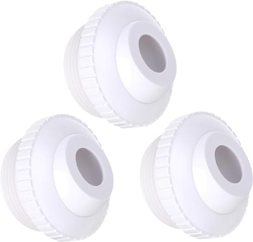 SHANKAM 3 Pcs Schwimmbad Düse, Einströmdüse Pool, Pool Rücklaufdüse, Pool Einlaufdüse Verstellbar, Rücklaufdüse mit Schwenkbarem Kopf, Weiß Pool Zubehör