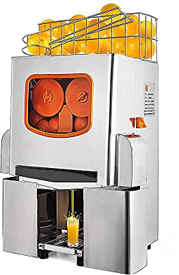 Machine commerciale, extracteur de jus d'orange à alimentation automatique 120 W, extracteur de jus à mastication lente avec armoire en acier inoxydable, extracteur de fruits professionnel, ci él