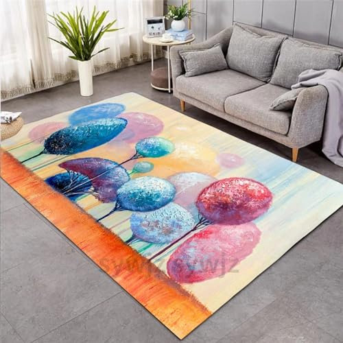Kinderteppich Gemalte Landschaft Ölgemälde Landschaft - Kurzflor Teppich Kinderzimmer Spielteppich Antiallergen Und Extra Weich - Babyzimmer Teppiche Für Junge Und Mädchen Babyteppich 180 X 28-0T8T4K