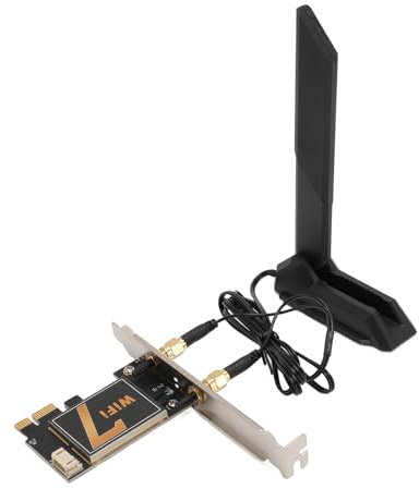 BE200NGW 8774Mbps PCIE WiFi Card for Desktop PC, PCIE WiFi Card, Three Band Wireless Network Card with 12DB Folding Extension Antenna for Desktop