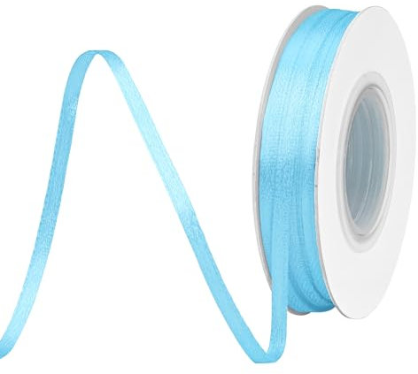 BVIEAKD 3mm breit 45m Long Double Face Türkis Satin Ribbon Stoffband für Geschenkverpackungen Sehr geeignet für Hochzeiten Dekoration Blumenstrauß Ballons Kunsthandwerk Nähen Haarschleife