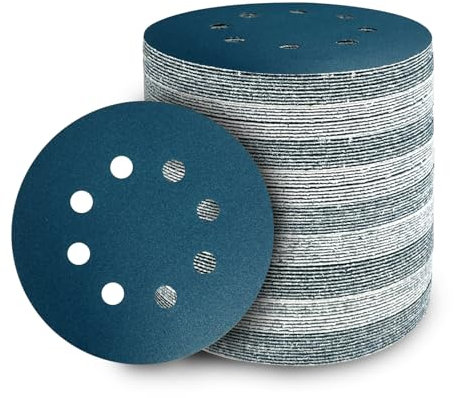 100 Stück Schleifpapier 125mm Klett, Körnung 240 Schleifscheiben Rund 8 Loch für Exzenterschleifer